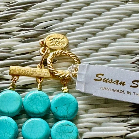 NWT Susan Shaw 3 Row Multi Strand Bracelet - Turquoise - Retails $121 - Picture 6 of 7